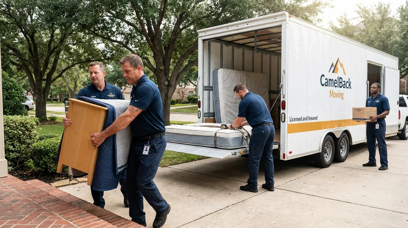 Crew loading residential truck for cross-state move from Eminence, KY