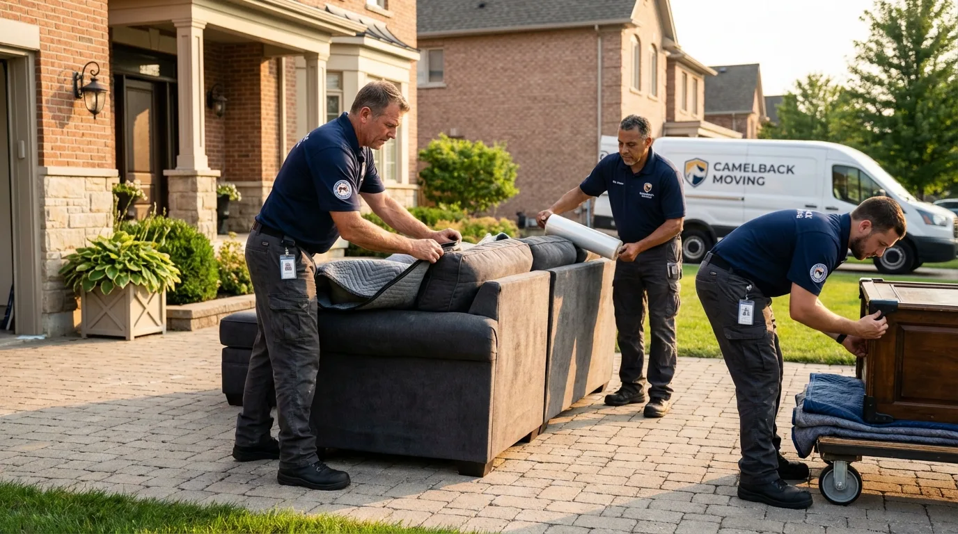 Large estate moving crew wrapping furniture in Eminence, KY
