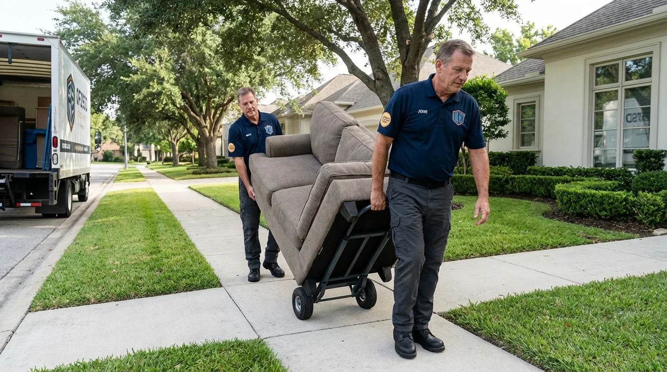 Local residential moving crew loading furniture in Eminence, KY